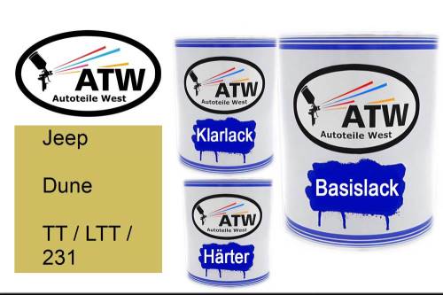 Jeep, Dune, TT / LTT / 231: 1L Lackdose + 1L Klarlack + 500ml Härter - Set, von ATW Autoteile West.